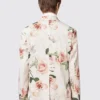 Mens Lincoln Skinny Fit Pink Floral Cotton Suit Back