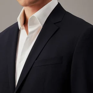 Mens Midnight Navy Blue 2 Piece Suit For Wedding Collar
