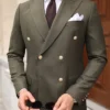 Mens Military Green Two Piece Suit