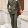 Mens Military Green Two Piece Suit Stand