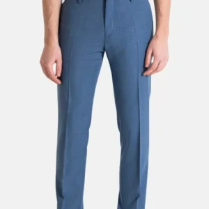 Mens Modern 3 Piece Suit Blue Slim Fit Suits Trouser