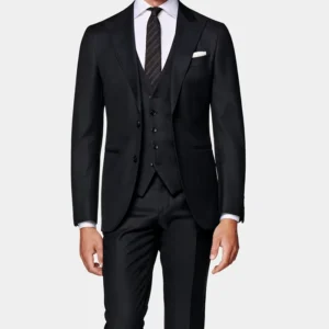Mens Navy Blue 3 Piece Slim Fit Suit