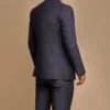 Mens Navy Blue 3 Piece Stylish Suit Back