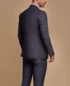 Mens Navy Blue 3 Piece Stylish Suit Back
