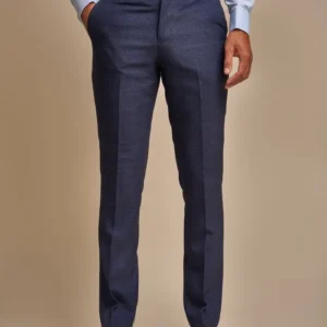 Mens Navy Blue 3 Piece Stylish Suit Pant