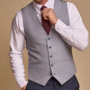 Mens Navy Blue 3 Piece Stylish Suit Vest