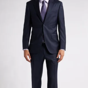 Mens Navy Blue Classic 2 Piece Suit