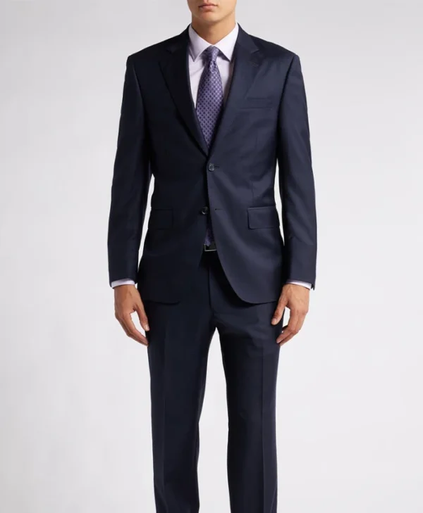 Mens Navy Blue Classic 2 Piece Suit