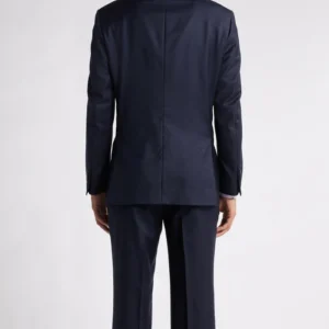 Mens Navy Blue Classic 2 Piece Suit Back