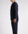 Mens Navy Blue Classic 2 Piece Suit Side