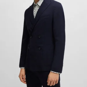 Mens Navy Blue Double Breasted 2 Piece Suit