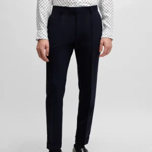 Mens Navy Blue Double Breasted 2 Piece Suit Pant