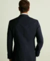 Mens Navy Blue Modern Fit Double Breasted Suit Back