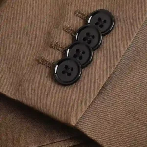 Mens Olive Brown 2 Piece Regular Fit Tuxedo Suit Buttoned