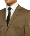 Mens Olive Brown 2 Piece Regular Fit Tuxedo Suit Collar