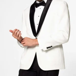 Mens Pearly White 2 Piece Slim Fit Suit