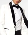 Mens Pearly White 2 Piece Slim Fit Suit Closure