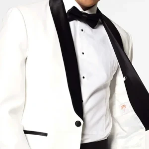 Mens Pearly White 2 Piece Slim Fit Suit Closure