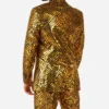 Mens Polyester Golden Geo Star Party Suit Back