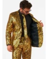 Mens Polyester Golden Geo Star Party Suit Open