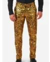 Mens Polyester Golden Geo Star Party Suit Trouser