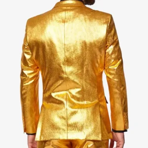 Mens Polyester Groovy Gold 2 Piece Suit Back