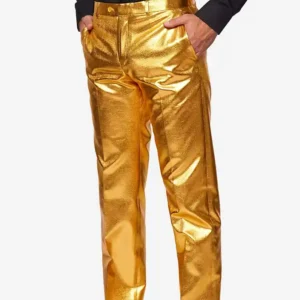 Mens Polyester Groovy Gold 2 Piece Suit Pant