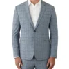 Mens Pow Check Blue Slim Fit Suit