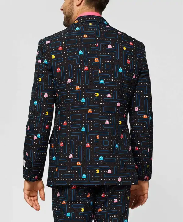 Mens Printed Black PAC MAN™ Trendy Suit Back