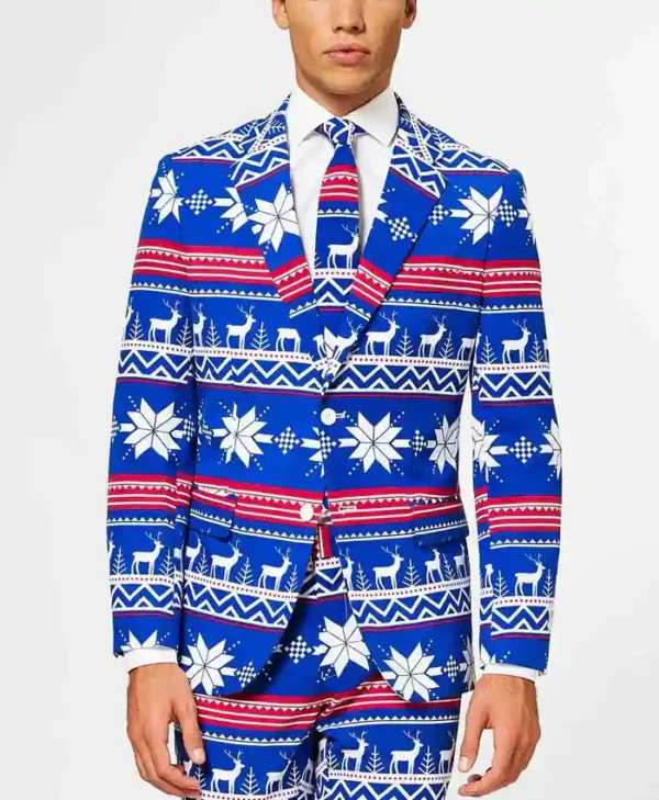 Mens Printed The Rudolph Stylish 2 Piece Suit