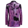 Mens Purple And Black Slim Fit Tuxedo Suit Back