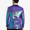 Mens Purple Sapphire Sequins Party Suit Back