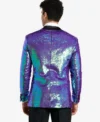 Mens Purple Sapphire Sequins Party Suit Back