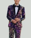 Mens Purple Sequins Two Piece Suit
