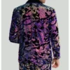 Mens Purple Sequins Two Piece Suit Back