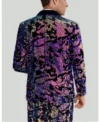 Mens Purple Sequins Two Piece Suit Back