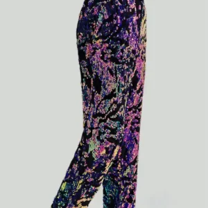 Mens Purple Sequins Two Piece Suit Trouser
