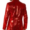 Mens Red Sequin Slim Fit 2 Piece Suit Back