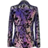 Mens Reversible Slim Fit Sequin Tuxedo Purple Back
