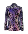 Mens Reversible Slim Fit Sequin Tuxedo Purple Back