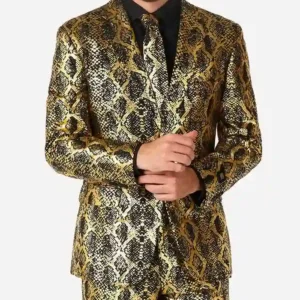Mens Shiny Snake Slim Fit Suit