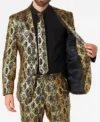 Mens Shiny Snake Slim Fit Suit Closure
