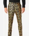 Mens Shiny Snake Slim Fit Suit Pant