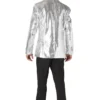 Mens Silver 2 Piece Sequin Party Suit Back