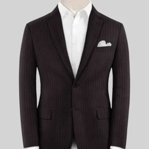 Mens Simple Brown Pinstripe Suit For Wedding 1
