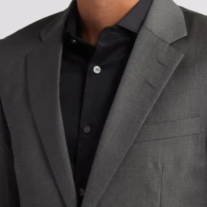 Mens Slim Fit Shadow Grey 2 Piece Suit Collar