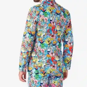 Mens SpongeBob™ Frenzy Printed 2 Piece Suit Back