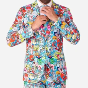 Mens SpongeBob™ Frenzy Printed 2 Piece Suit