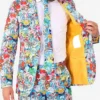 Mens SpongeBob™ Frenzy Printed 2 Piece Suit Closure