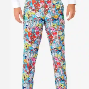 Mens SpongeBob™ Frenzy Printed 2 Piece Suit Trouser